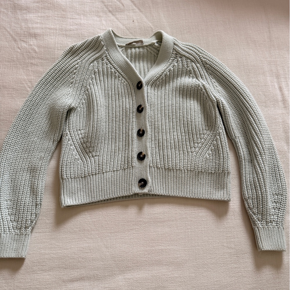 Everlane Light Blue Button-Up Cardigan